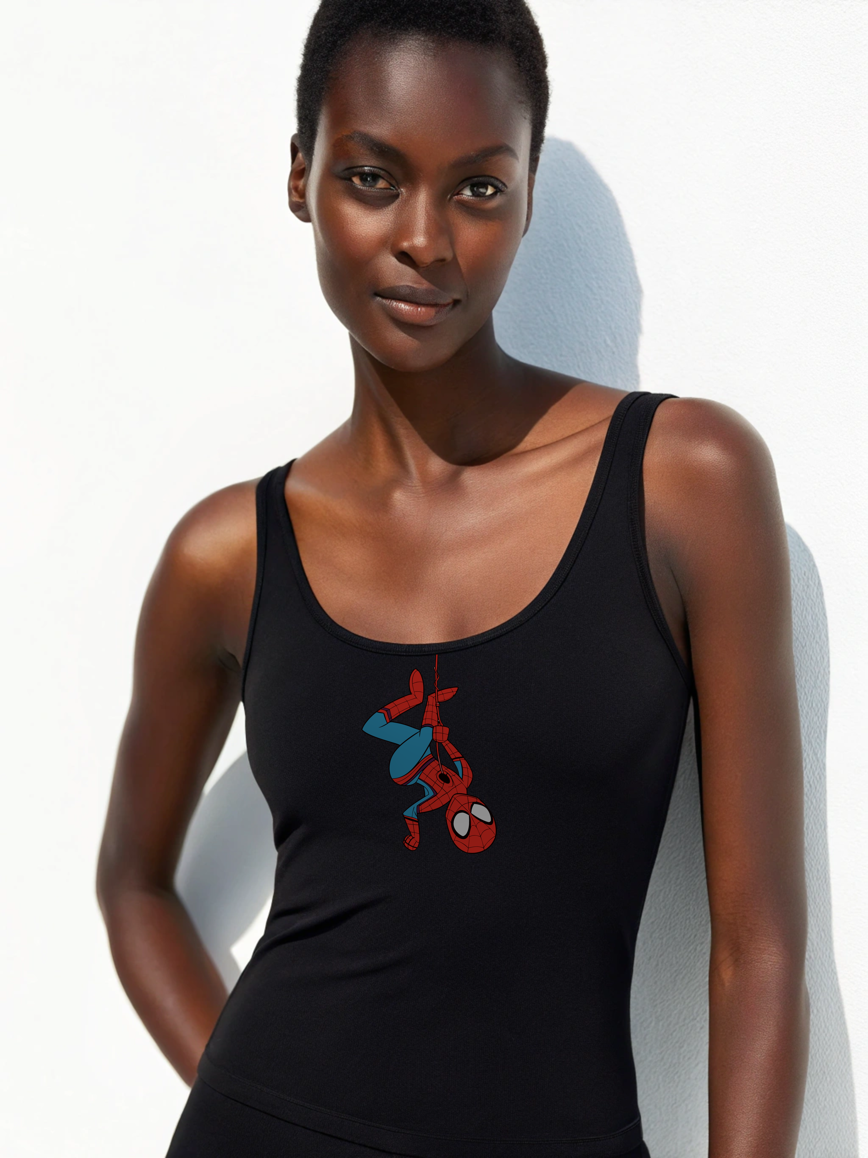 hanging spiderman tanktop black