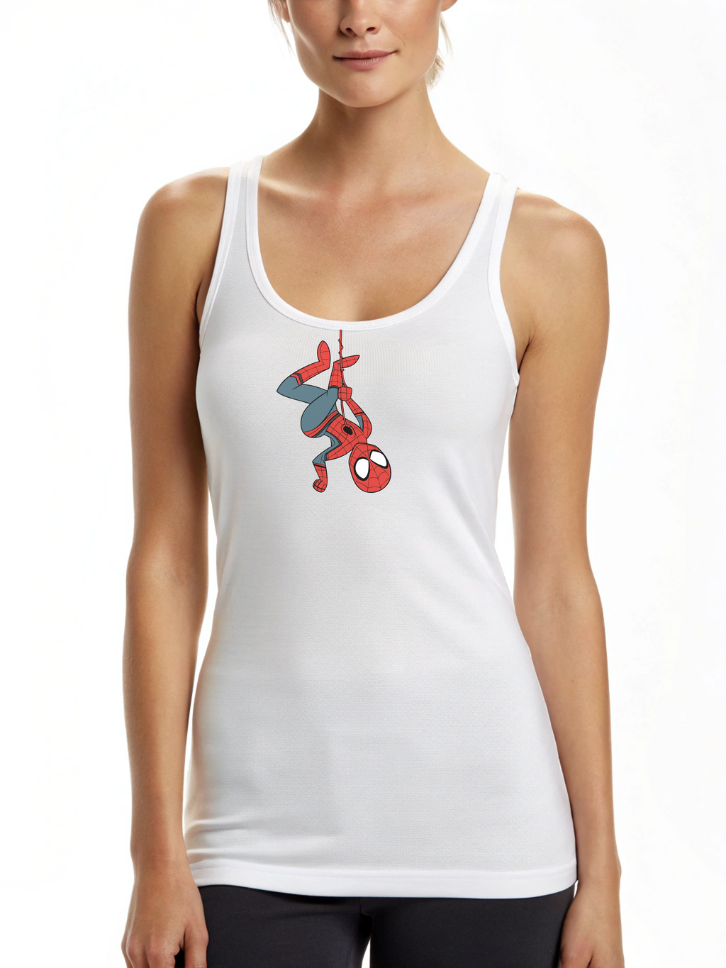 hanging spiderman tanktop white