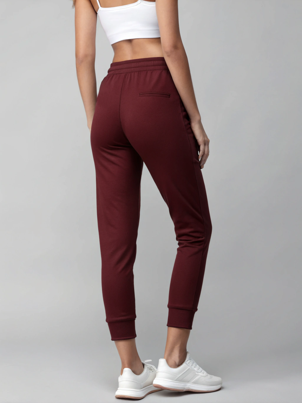 Stride Luxe: Premium Cotton Women’s Joggers Maroon