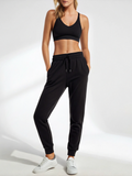 Stride Luxe: Premium Cotton Women’s Joggers Black