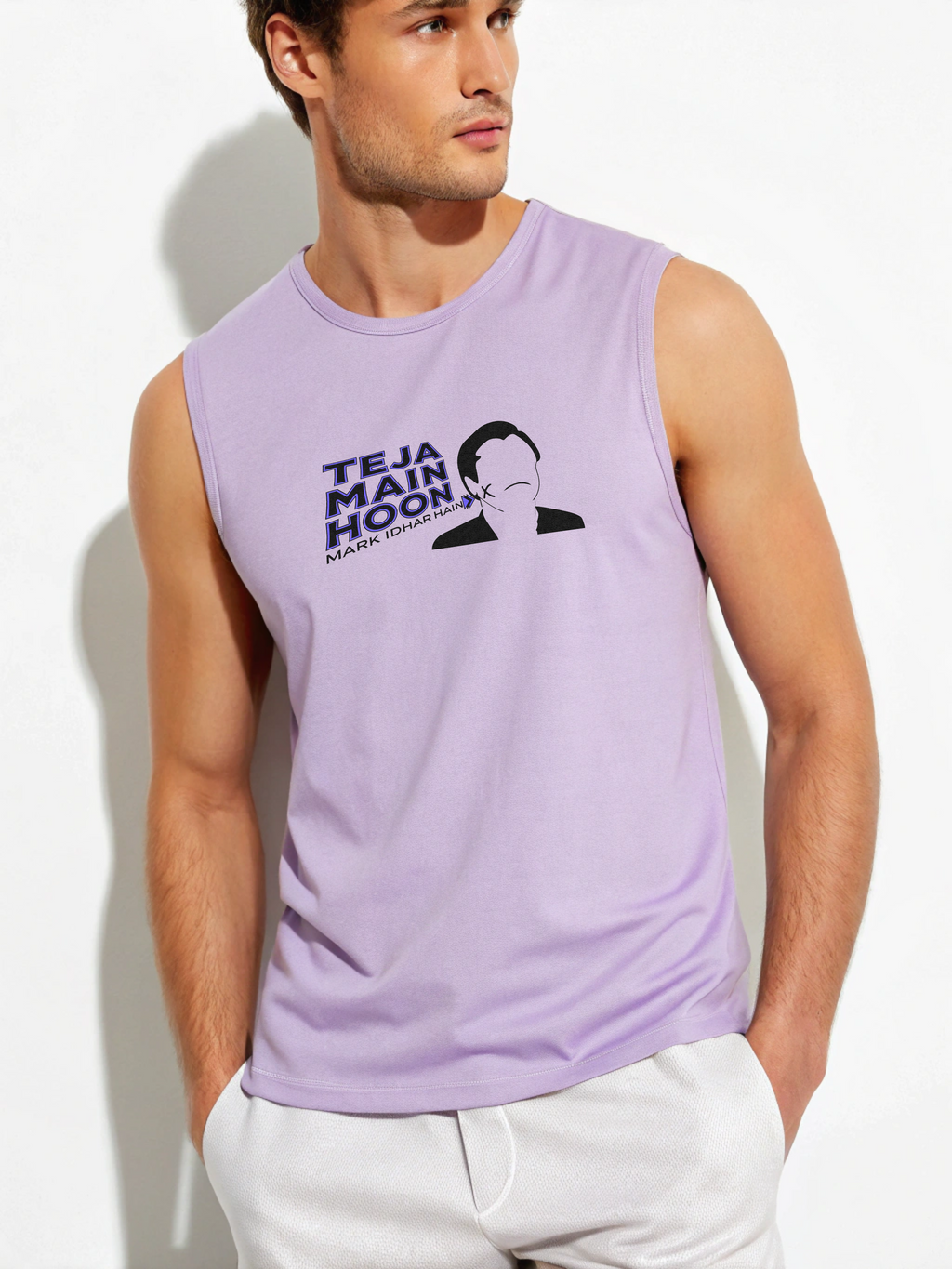 Teja Main Hoon – Men’s Sleeveless Cotton Tee
