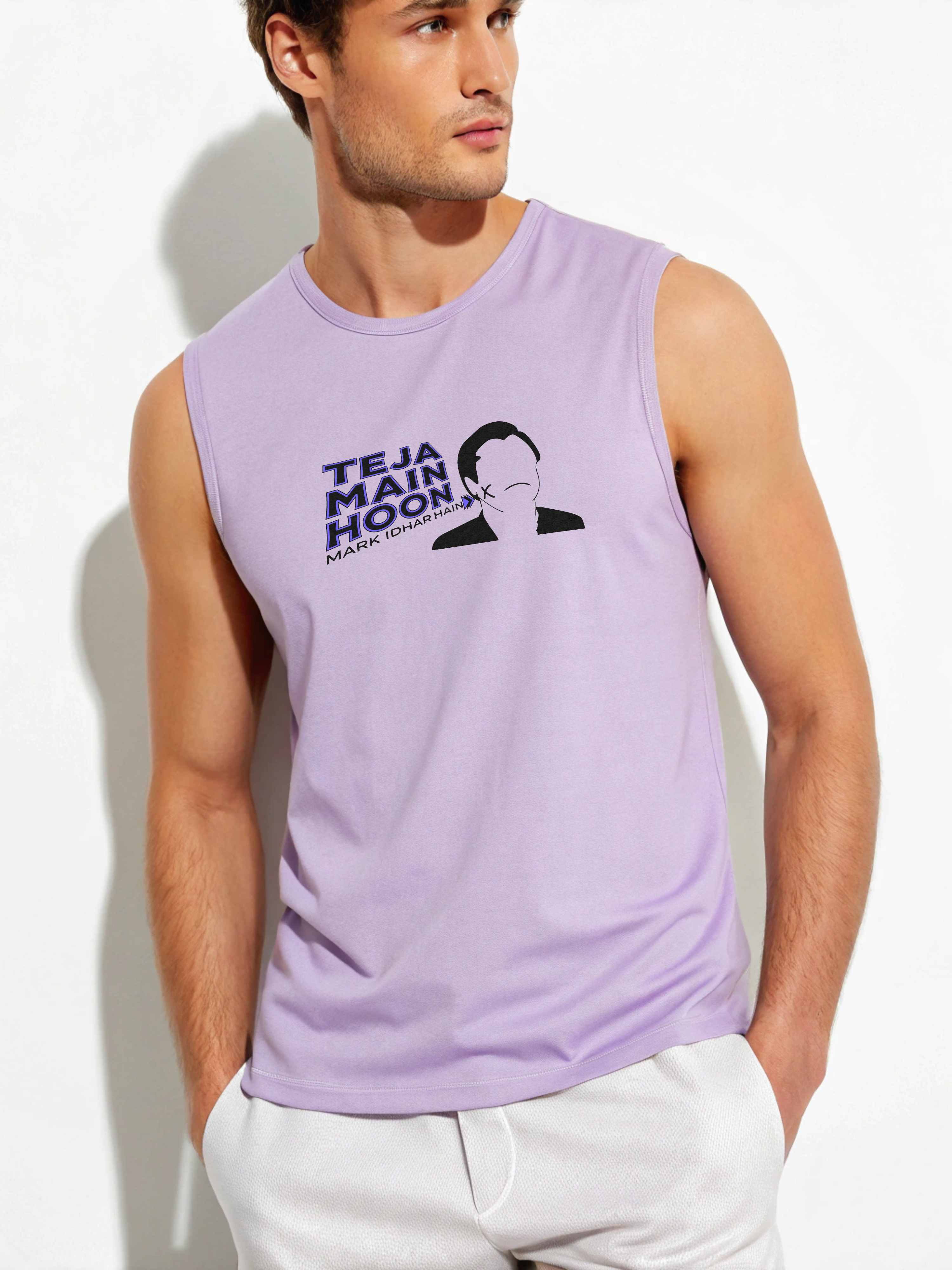 Teja Main Hoon – Men’s Sleeveless Cotton Tee