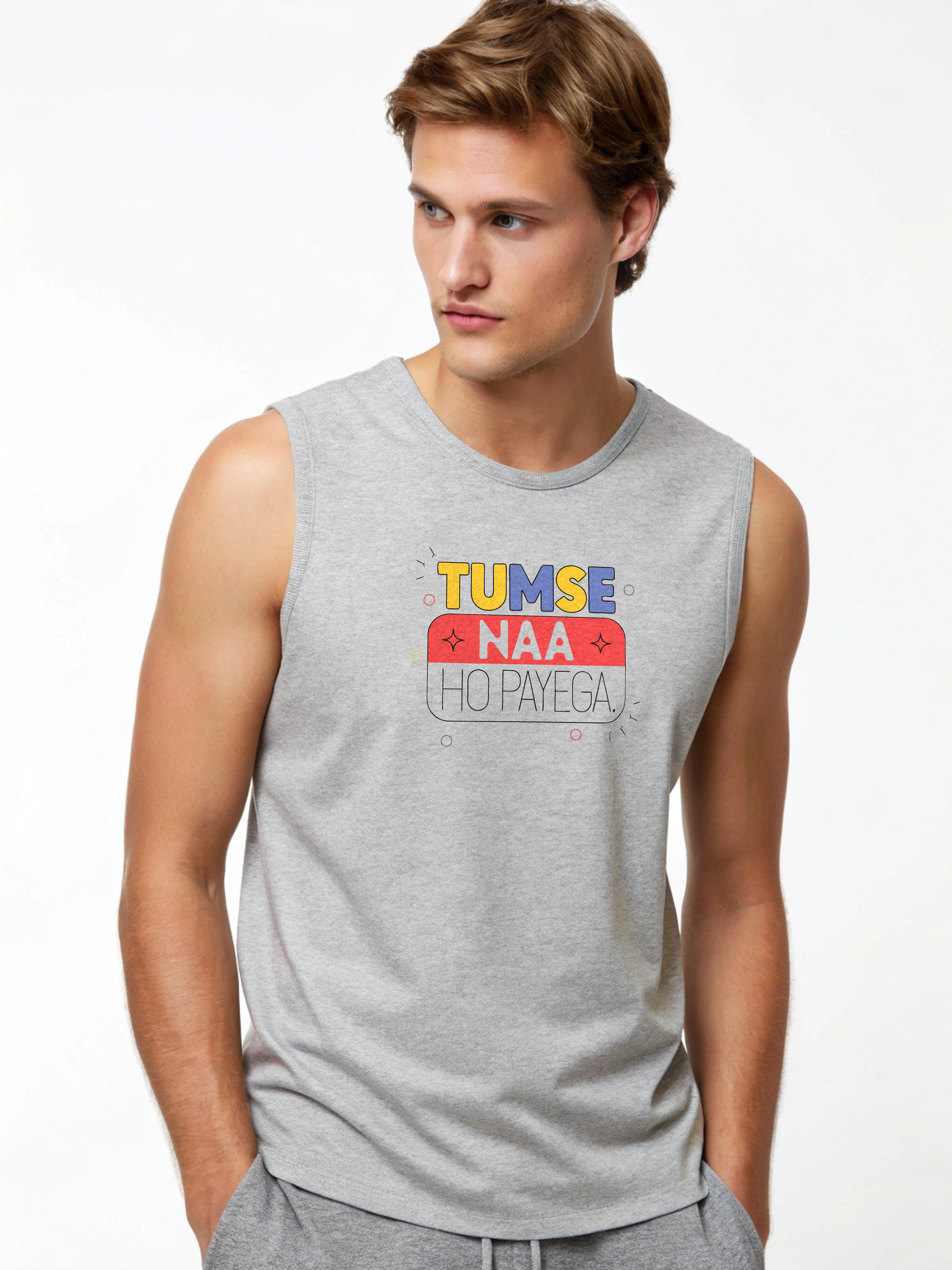 Tumse Na Ho Paayega – Men’s Sleeveless Cotton Tee