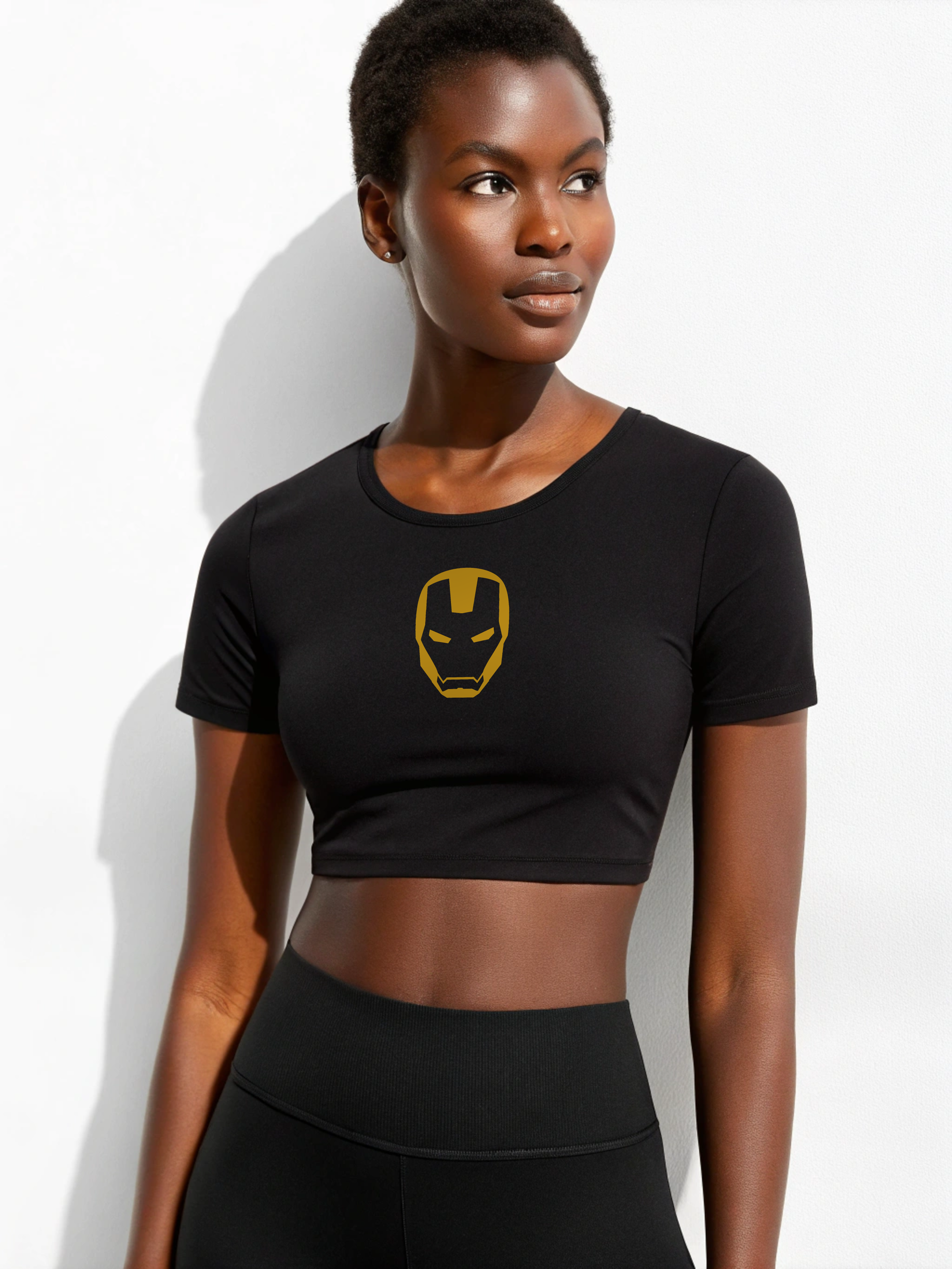 Stark Mode: Iron Man Mask Women’s Crop Top