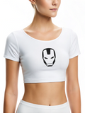 Stark Mode: Iron Man Mask Women’s Crop Top