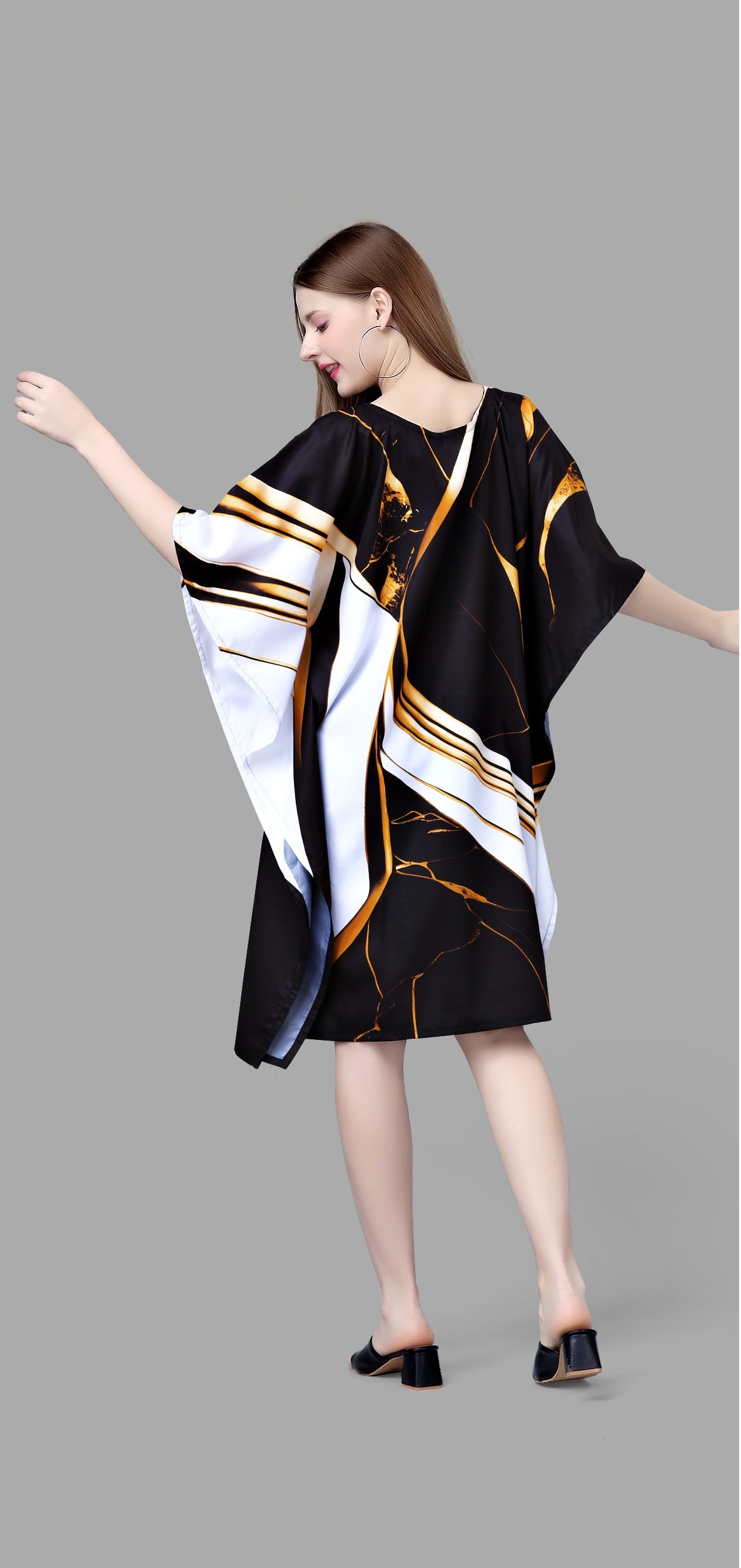 Noir Swirl Luxe Kaftan - image 2