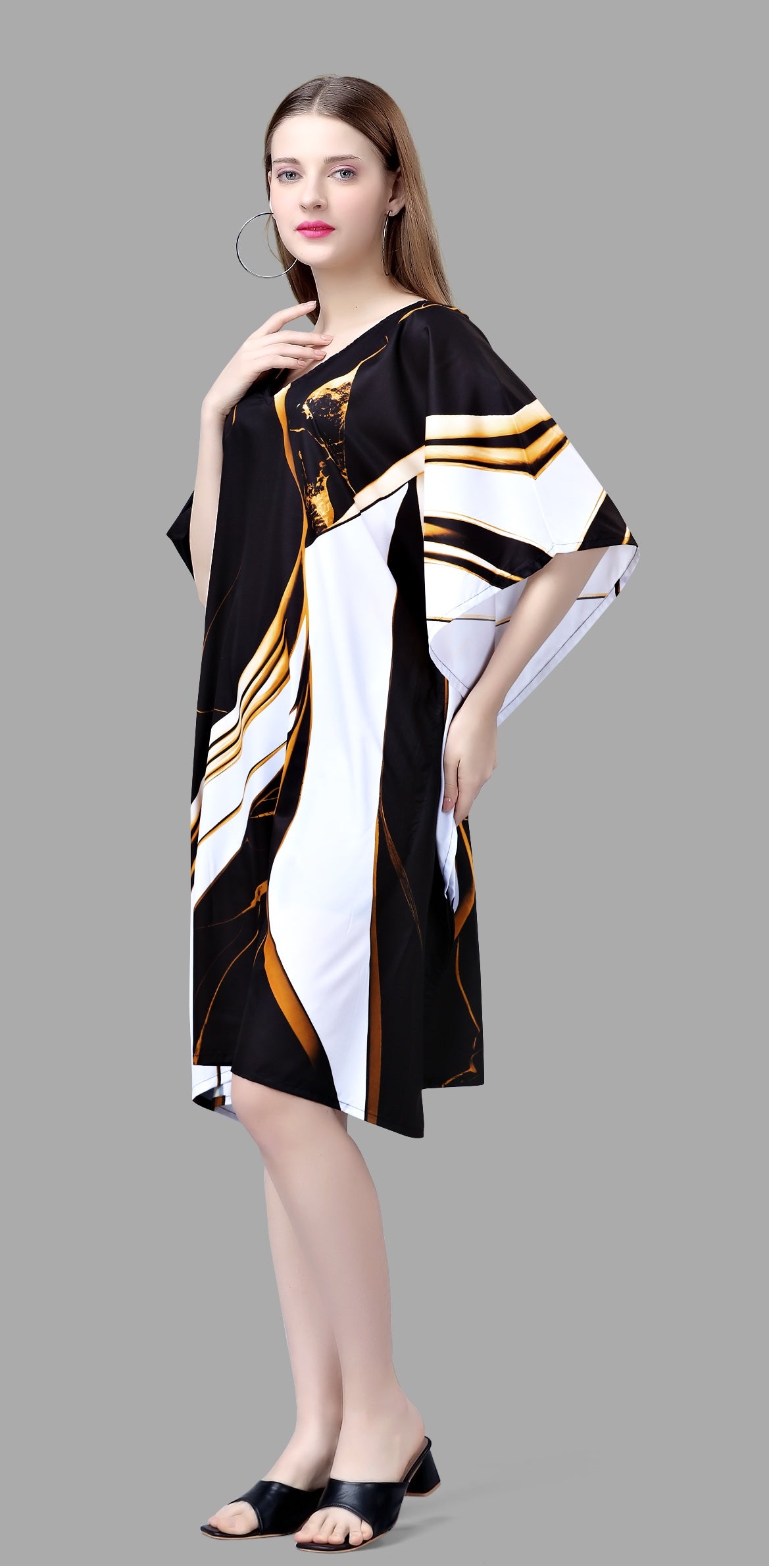 Noir Swirl Luxe Kaftan - image 3