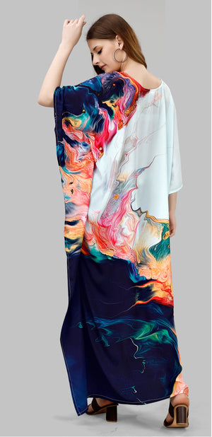 Celestial Drift Marble Print Kaftan Dress - image 3