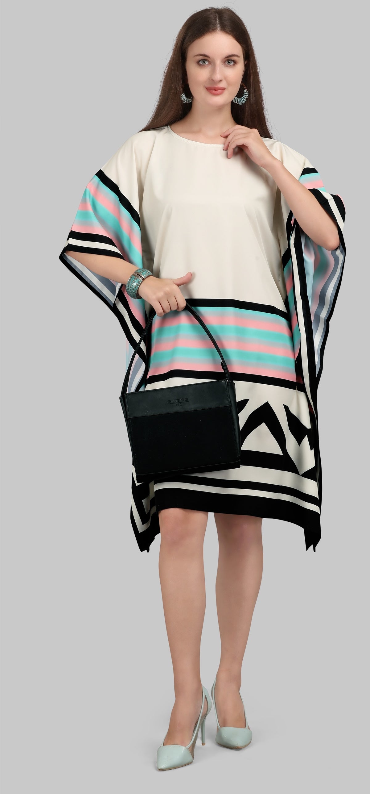 Mint Mirage Satin Kaftan - image 1