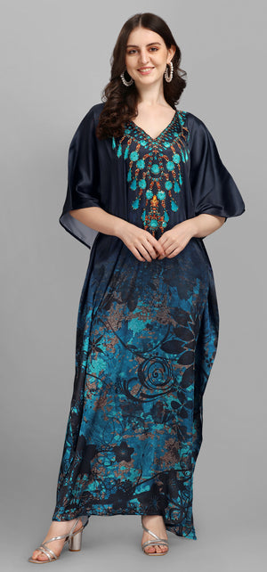 Royal Peacock Print Kaftan - image 2
