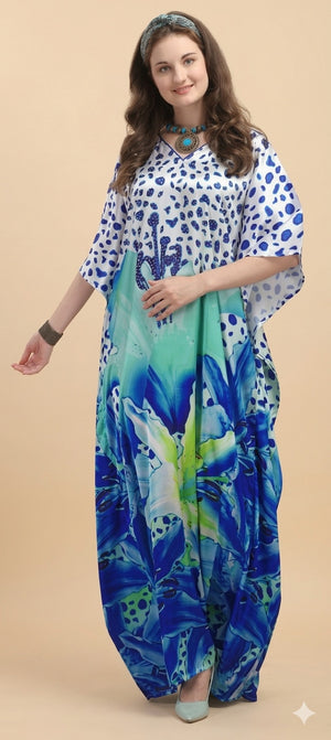 Azure Bloom Kaftan - image 1