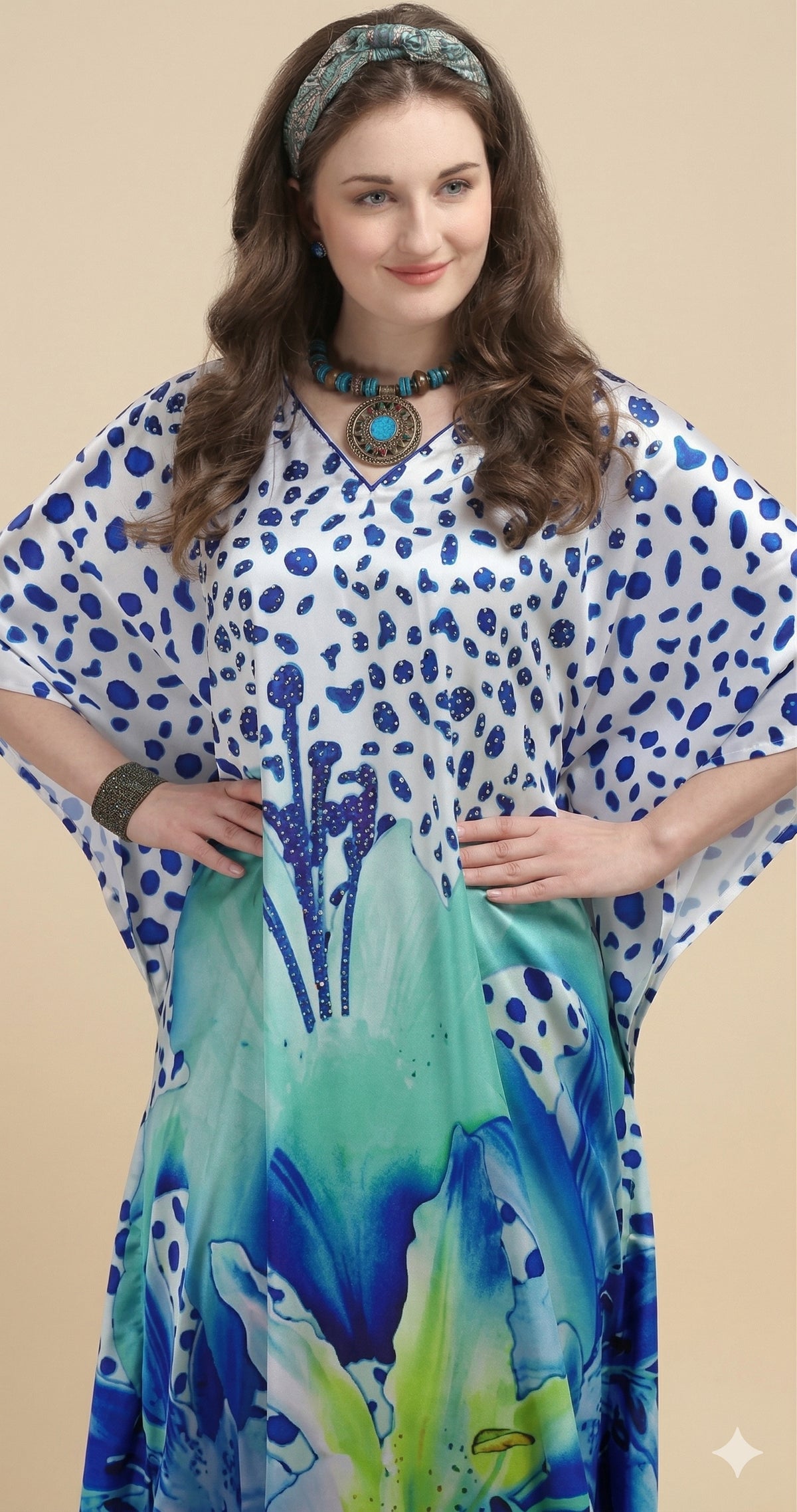 Azure Bloom Kaftan - image 2