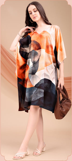 Earthy Essence Printed Kaftan Dress - image 1