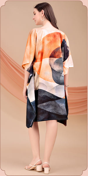 Earthy Essence Printed Kaftan Dress - image 2