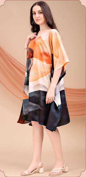 Earthy Essence Printed Kaftan Dress - image 3
