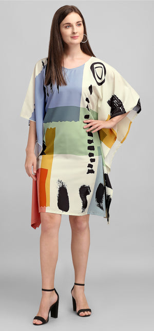 Modern Muse Abstract Print Kaftan Dress - image 1