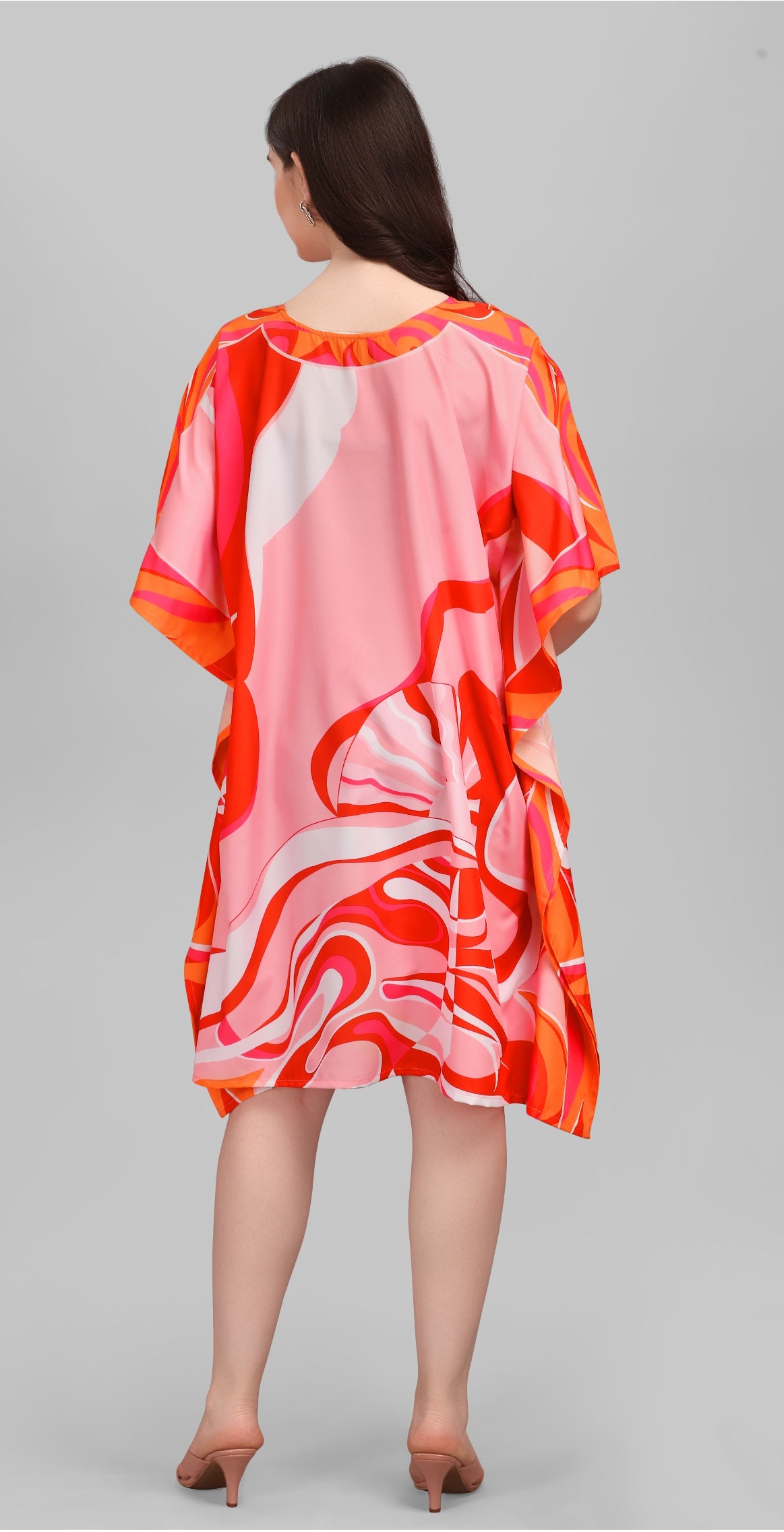Coral Swirl Satin Kaftan - image 2
