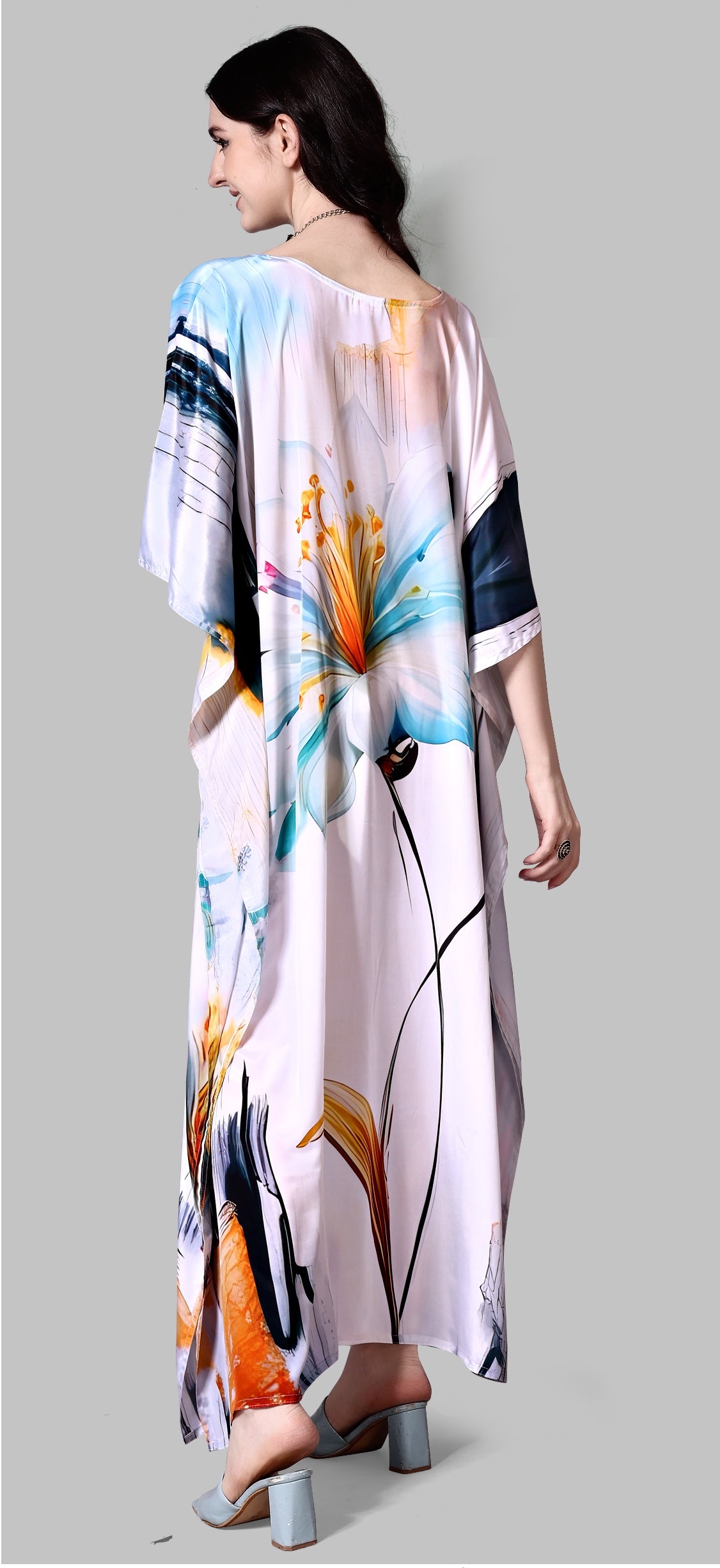 Lilac Bloom Botanical Kaftan Dress - image 2
