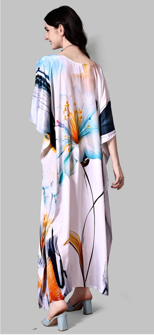 Lilac Bloom Botanical Kaftan Dress - image 2