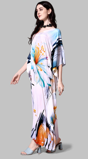 Lilac Bloom Botanical Kaftan Dress - image 3