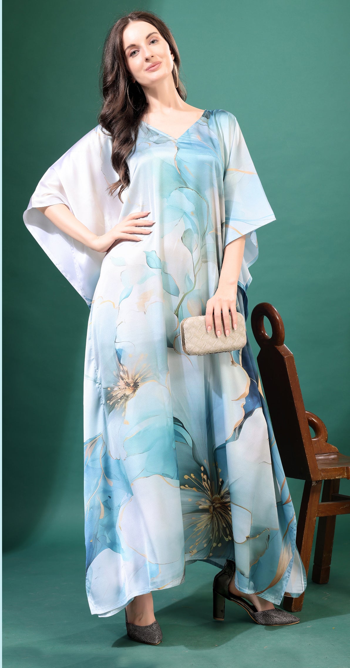 Opulent Ocean Printed Kaftan - image 1