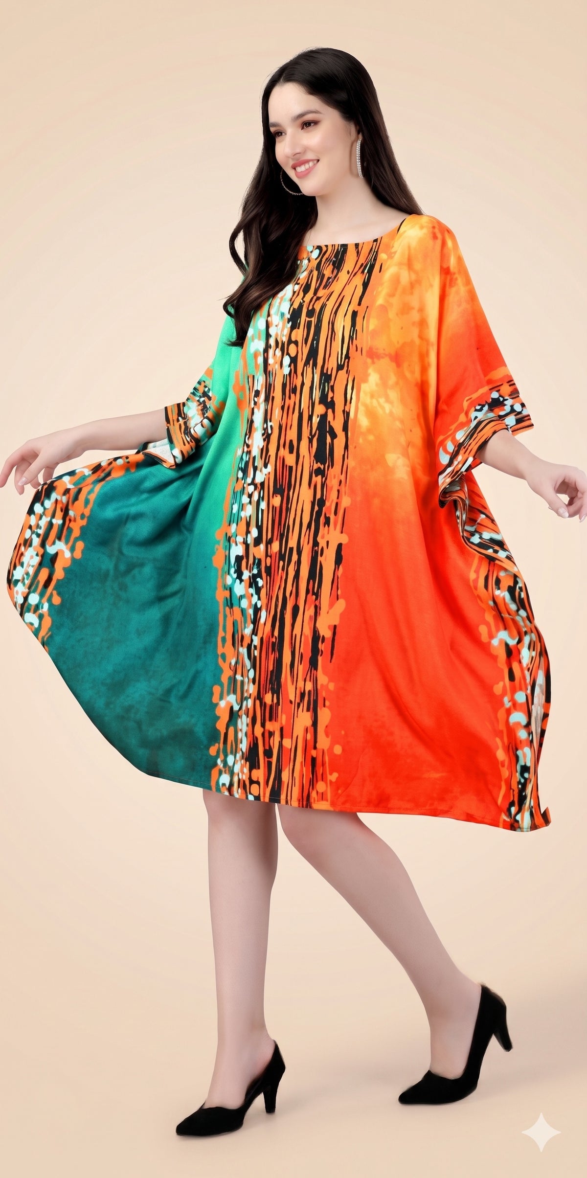 Verdant Ember Mini Kaftan - image 1