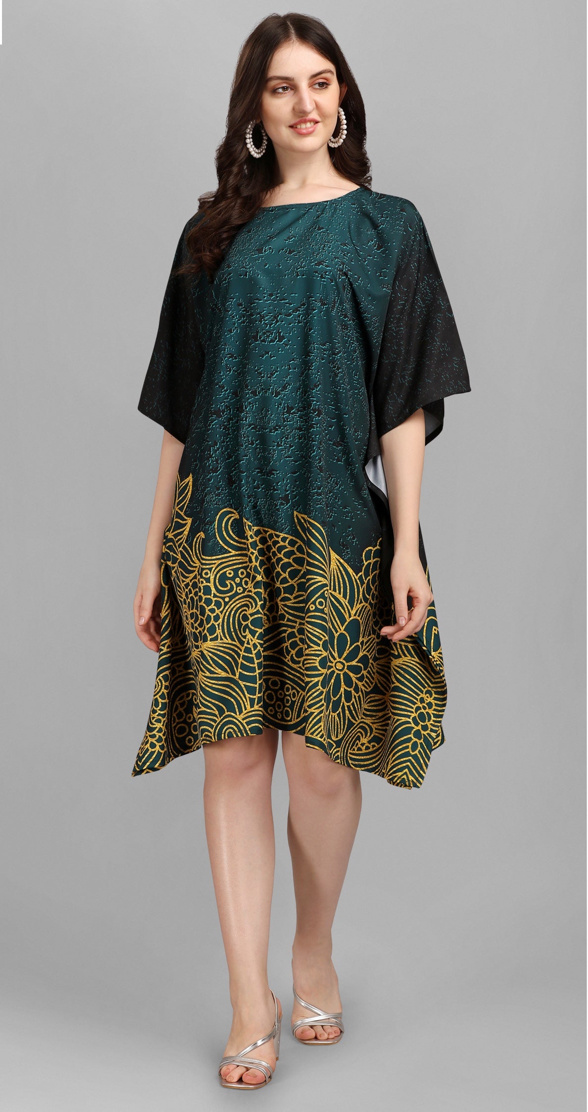 Flowing Charm Printed Kaftan Dress - image 1