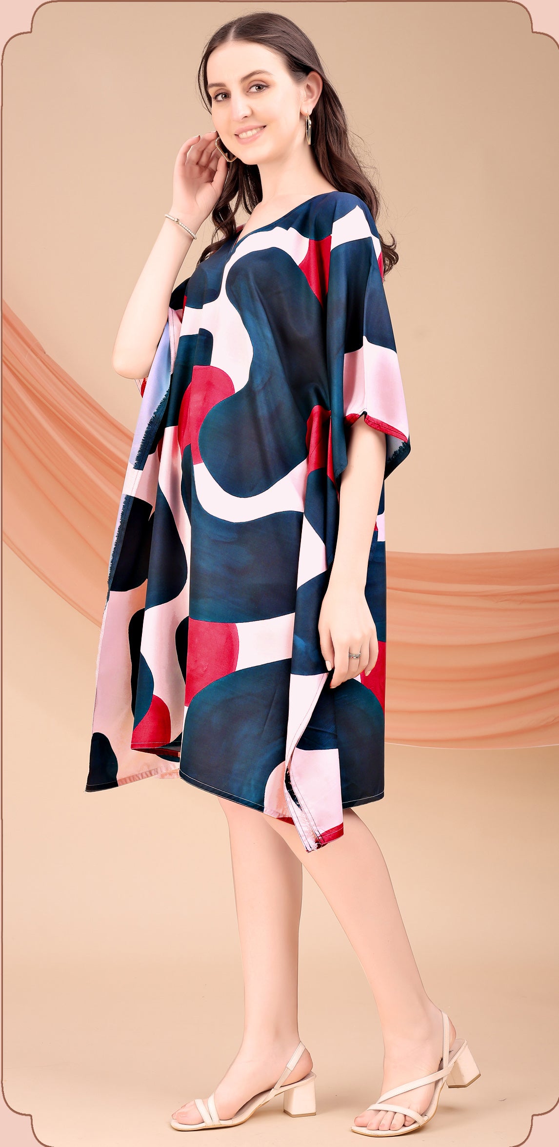 Vintage Charm Printed Kaftan - image 1