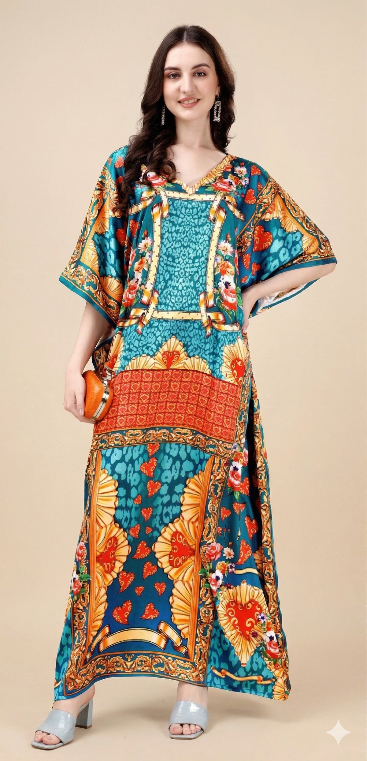 Teal Romance Kaftan - image 1