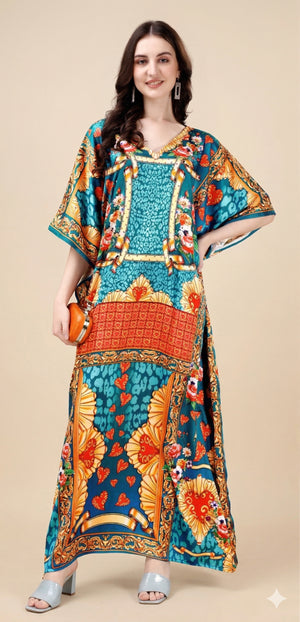 Teal Romance Kaftan - image 1