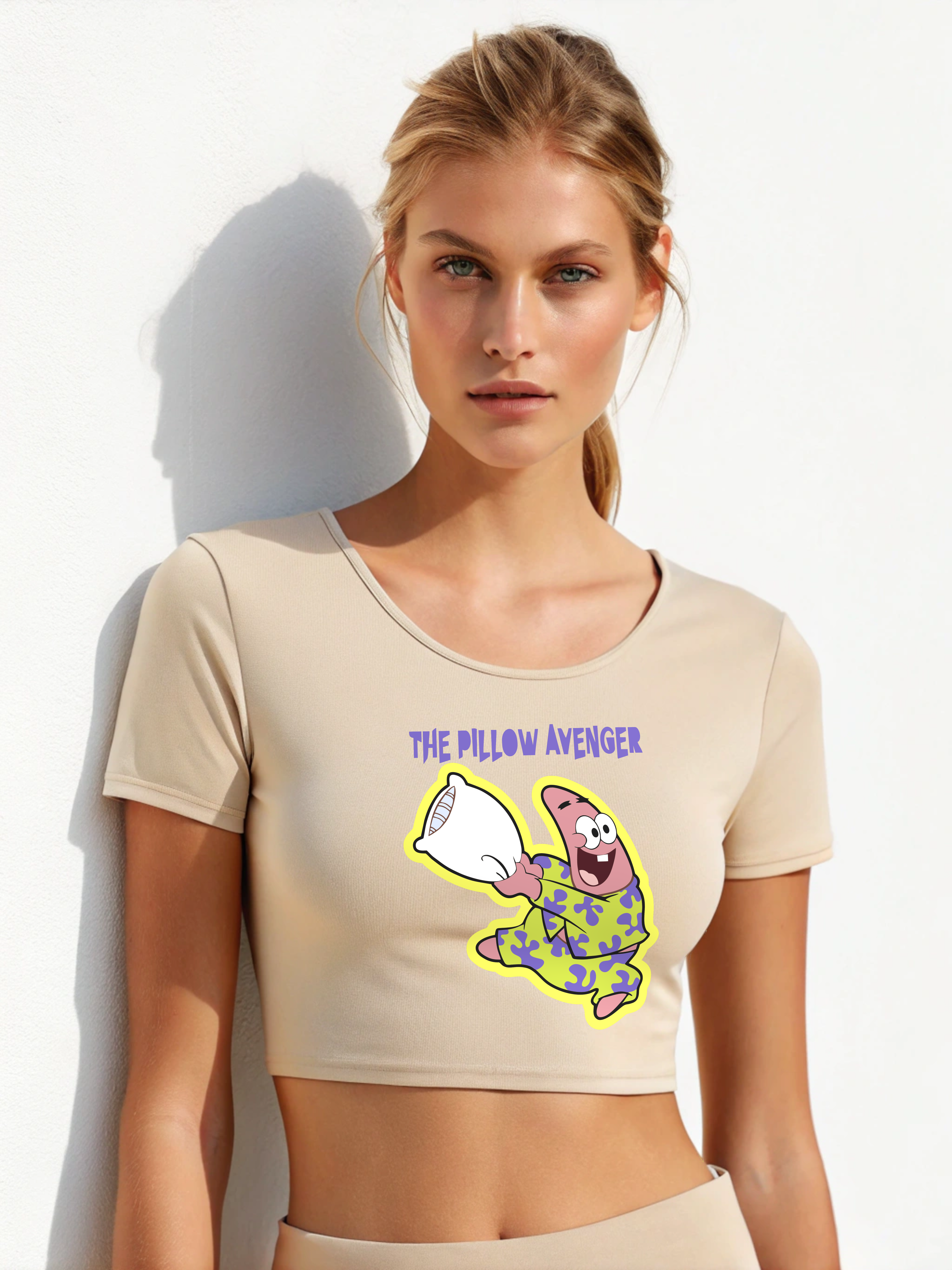 Pillow Avenger: Patrick Star Women’s Crop Top