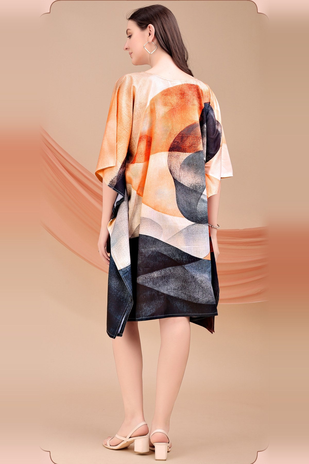 Earthy Essence Printed Kaftan Dress