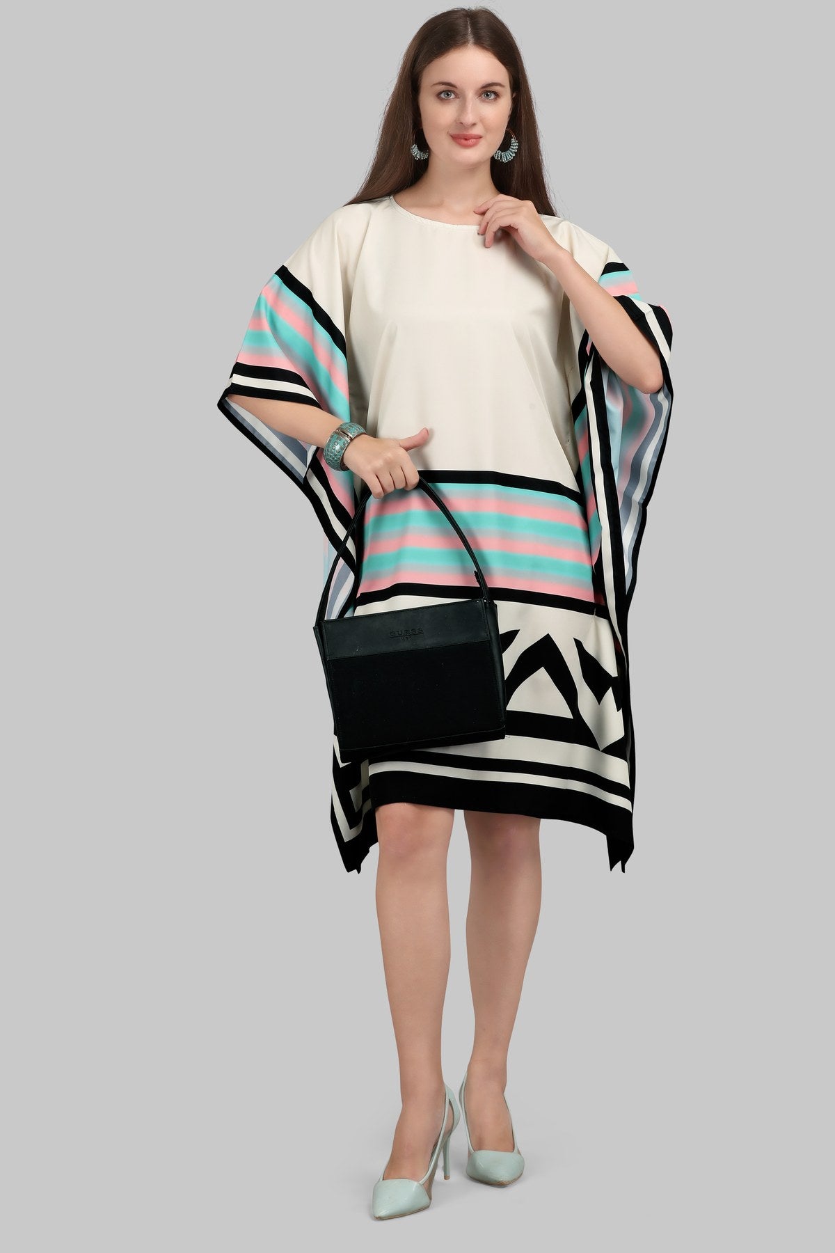 Mint Mirage Satin Kaftan