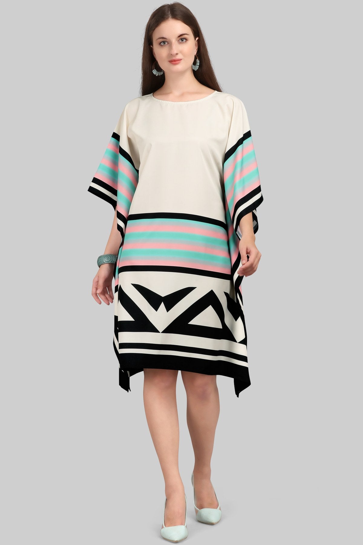 Mint Mirage Satin Kaftan
