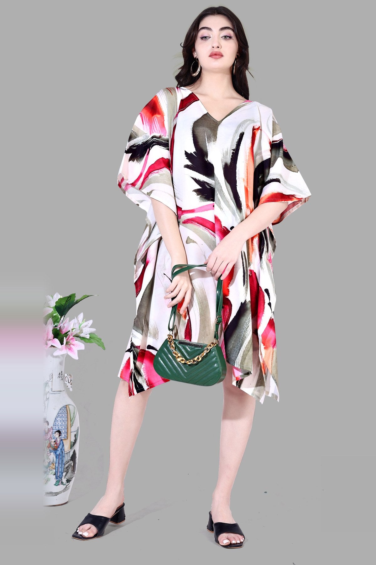 Urban Brushstroke Cotton Kaftan