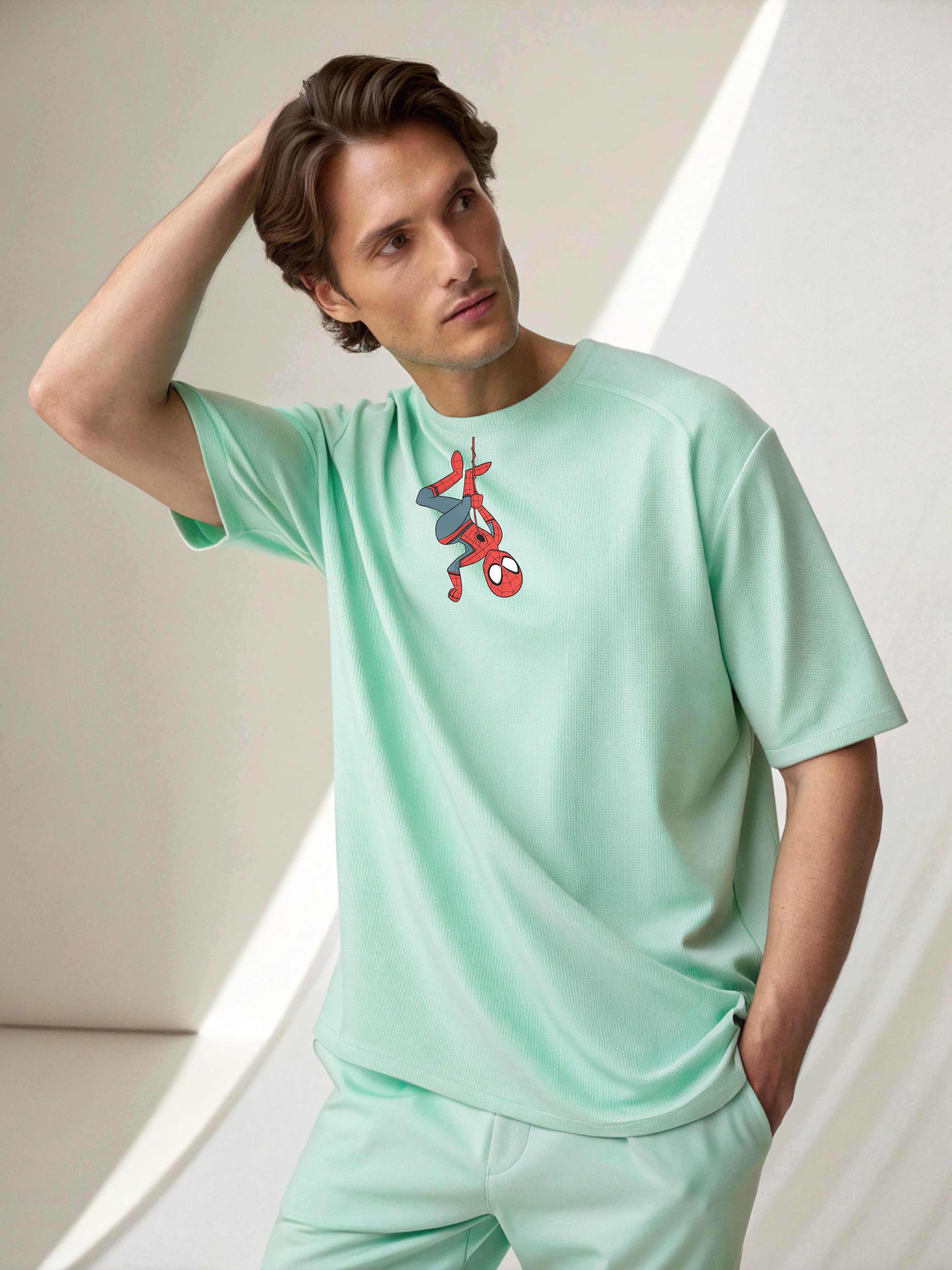 Webslinger Drip: Spidey Hangout Men’s Oversized Tee