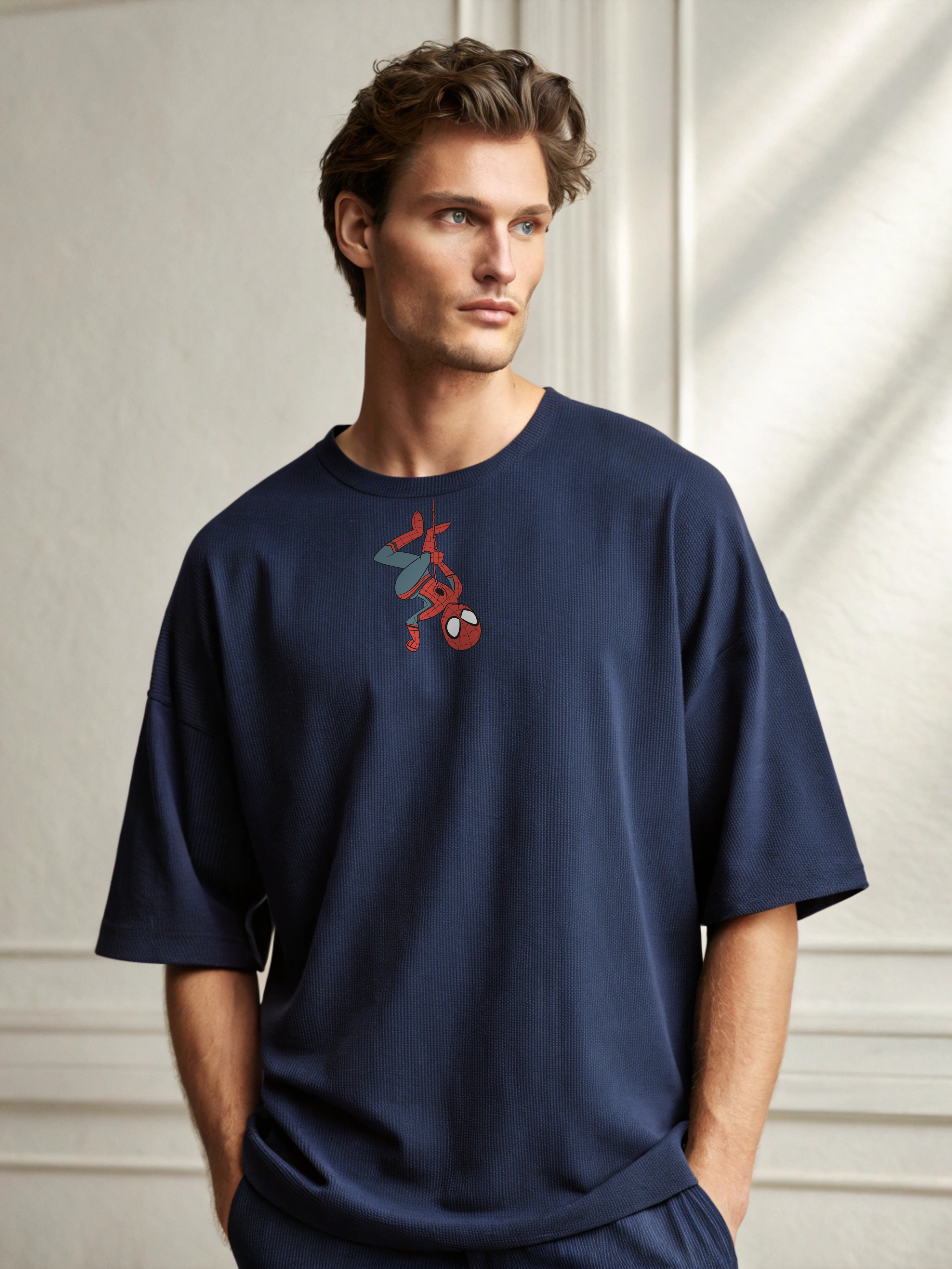 Webslinger Drip: Spidey Hangout Men’s Oversized Tee