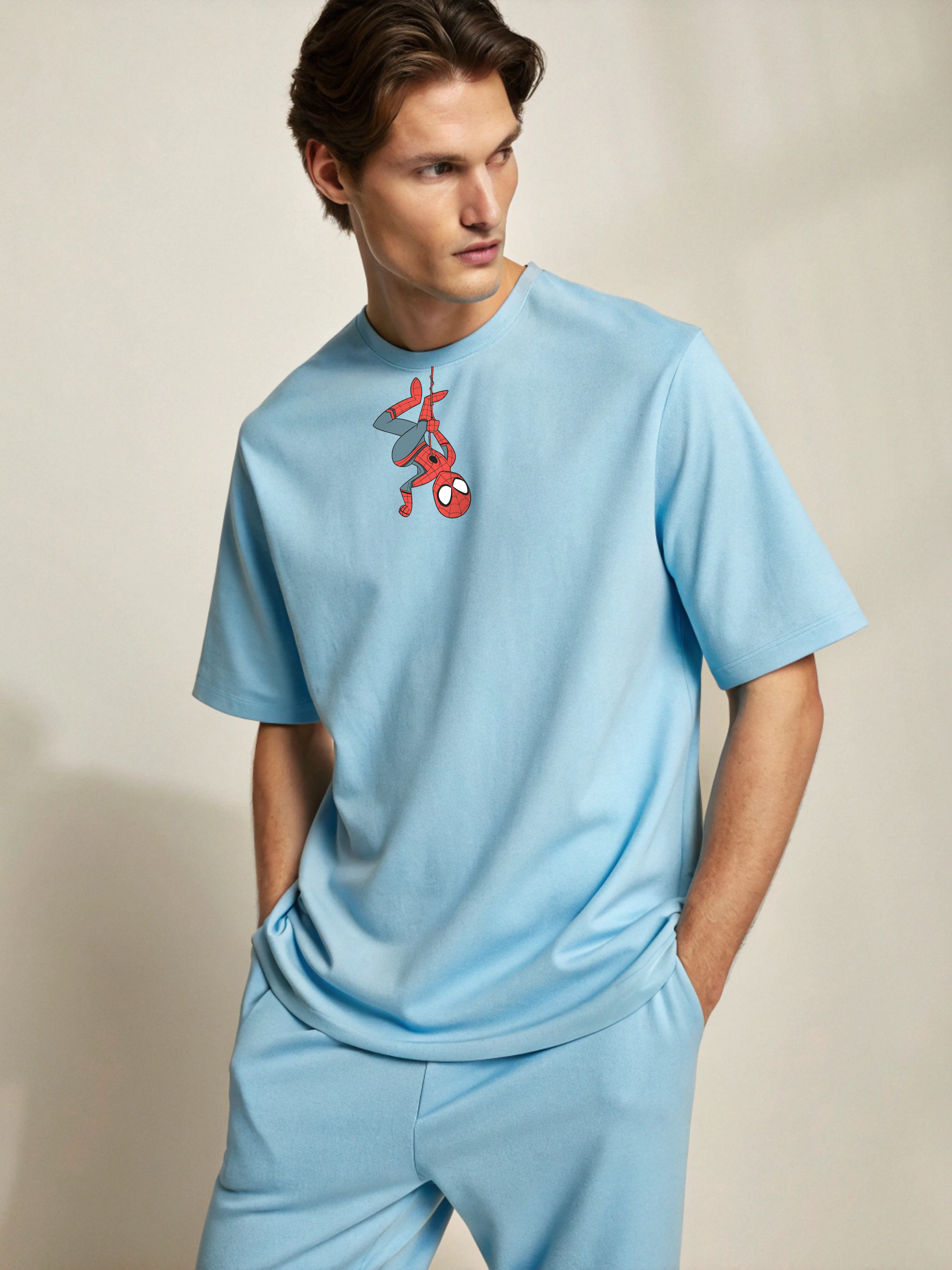 Webslinger Drip: Spidey Hangout Men’s Oversized Tee